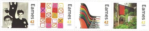 Charles and Ray Eames Collectible Sheet of Sixteen 42 Cent Stamps Scott 4333 By USPS in Saudi Arabia