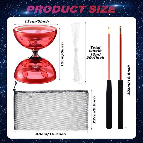 تتضمن مجموعة Yoyo Diabolo الصينية LED ملونة Diabolo Toy Light مع عصي قطعتين ، سلسلة قطعة واحدة ، حقيبة صافية واحدة للمتعة (الأرجواني) in Kuwait