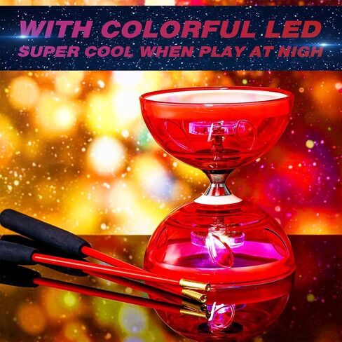 تتضمن مجموعة Yoyo Diabolo الصينية LED ملونة Diabolo Toy Light مع عصي قطعتين ، سلسلة قطعة واحدة ، حقيبة صافية واحدة للمتعة (الأرجواني) in Kuwait