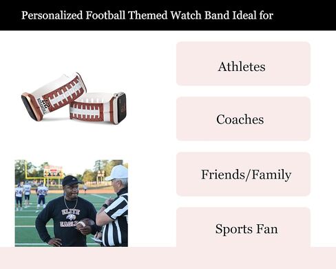 Personalized Football Sports Watch Band Compatible with Apple Watch 38mm/40mm/41mm/42mm/44mm/45mm/46mm/49mm Soft Silicone Strap Replacement for Series Ultra/10/9/8/7/6/5/4/3/2/1/SE in Saudi Arabia