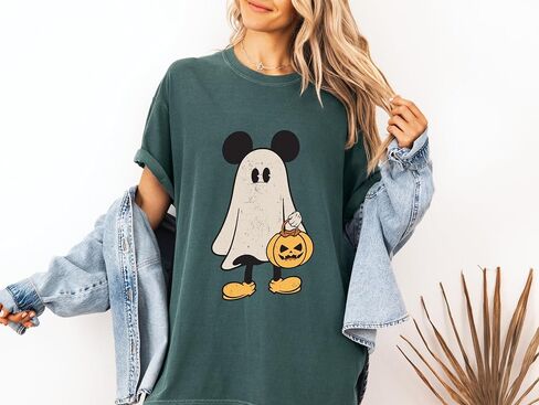 Retro M.ICKEY M.INNIE HALEWEEN TILES ، M.ICKEY GHOST SHIRT ، M.Iinnie Ghost Shirt ، Shirt spooky season ، قمصان هالوين ، راحة ، تي شيرت. in Saudi Arabia