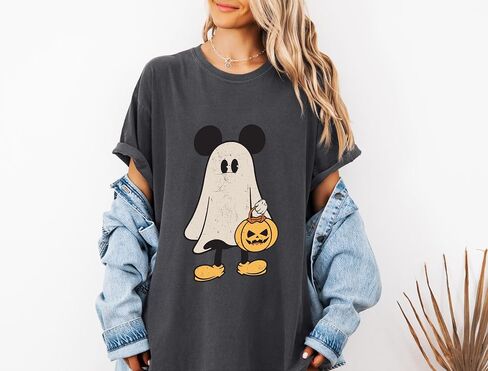 Retro M.ICKEY M.INNIE HALEWEEN TILES ، M.ICKEY GHOST SHIRT ، M.Iinnie Ghost Shirt ، Shirt spooky season ، قمصان هالوين ، راحة ، تي شيرت. in Saudi Arabia