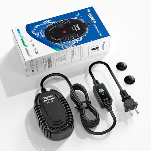 FREESEA Aquarium Fish Tank Heater: 50W Small Submersible Turtle Heater with Adjustable Temperature External Controller for Betta | Saltwater | Freshwater | 1-10 Gallon in Saudi Arabia