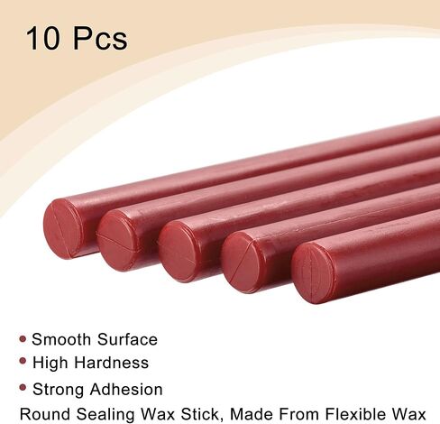 MECCANIXITY Seal Wax Sticks Glue Gun Sealing Round Grape Red for Wax Seal Stamp, Sealing Envelope, Wedding Invitations, Pack of 10 in Saudi Arabia