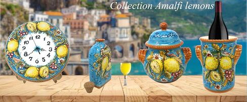 Ceramiche d'Arte Parrini - الفخار الخزفي الإيطالي التقديم السلطانية المركزية مجموعة مجموعة مجموعة Lemons Amalfi مصنوعة في إيطاليا توسكان فلورنسا in Kuwait