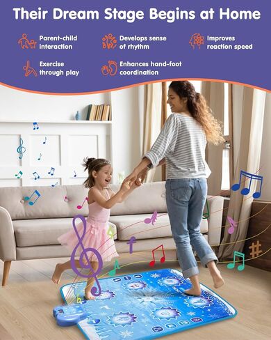 Frozen Toys Dance Mat for Girls – Bluetooth Light-Up Musical Floor Mat with 4 New Game Modes, Adjustable Volume, 2025 New Gift for Girls Ages 3-12 Birthday & Christmas in Saudi Arabia