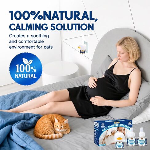 Pheromones التهدئة Cat Diffuser: 3-in-1 Kit Cat Reputing Pheromone Diffuser to to to to to to to to expliens (1 × 2 × 48 مل) للراحة يقلل من قلق الإجهاد ، والفوومون المريح منذ فترة طويلة ل Pet Cat (3in1) in Kuwait