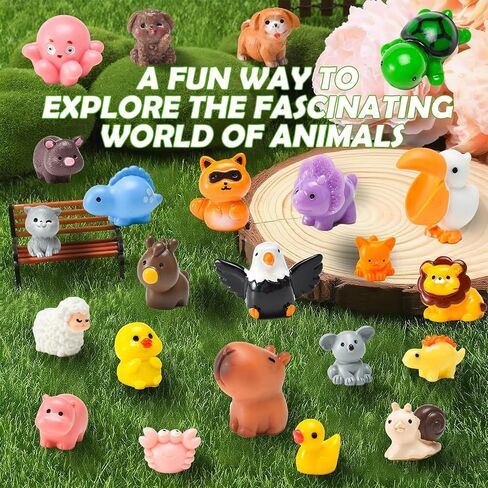 50 PCS Mini Resin Animal Tiny Resin Animals Vompurines Miniature Little Little لإخفاء شخصيات الحيوانات الصغيرة بشكل كبير لصالح الحفلات الجنية الصغيرة ، وملحقات المناظر الطبيعية الحديقة Dollhouse Crafts Decor in Saudi Arabia