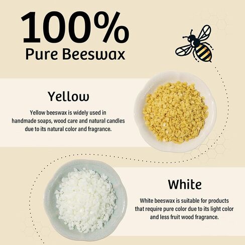 Beeswax Pellets for Candle Making – 5lb/10lb/20lb – Natural Beeswax for Candles, Lip Balms, and Skincare – White Beeswax for DIY Projects – Ideal for Beginners and Experts（5lb） in Saudi Arabia
