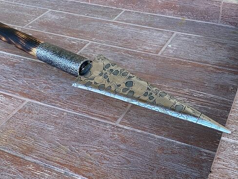 A spear with 2 wall mounts and etched skulls, viking spear, viking gift, medieval spear, cosplay weapon, cosplay armor in Saudi Arabia