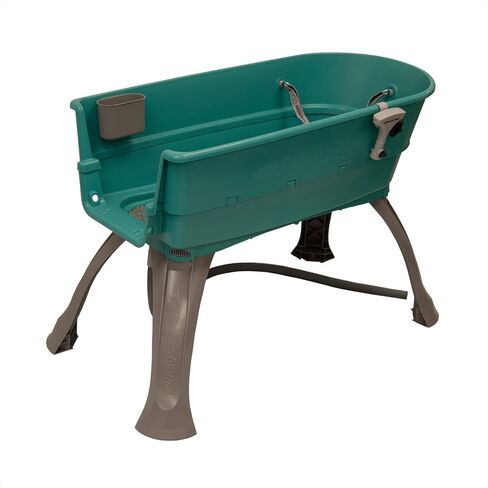 Booster Bath Elevated Pet Bathing Large Teal with Steps and Brown DGS Cleaning Crew Combo in Kuwait
