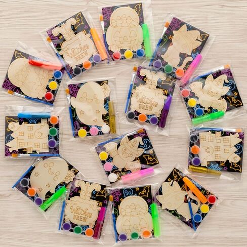 24 PCS Halloween Party Party Favors for Kids-DIY Halloween Crafts Painting Kit with Cards-Non Candy Trick أو Treat Phangs و Goys Charship and Goodie Bag Fillers for Ages 4-8 in Kuwait