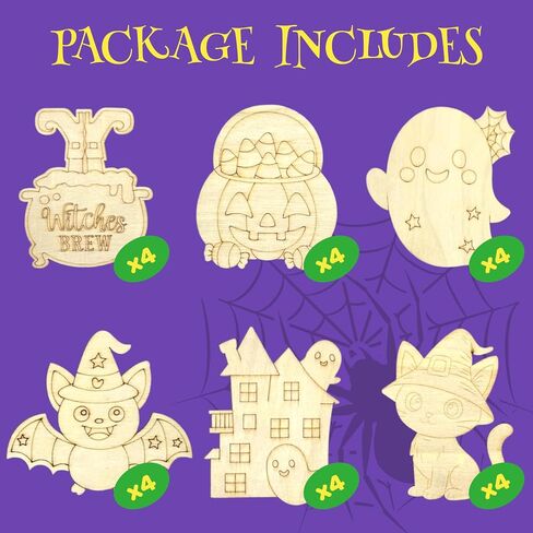 24 PCS Halloween Party Party Favors for Kids-DIY Halloween Crafts Painting Kit with Cards-Non Candy Trick أو Treat Phangs و Goys Charship and Goodie Bag Fillers for Ages 4-8 in Kuwait