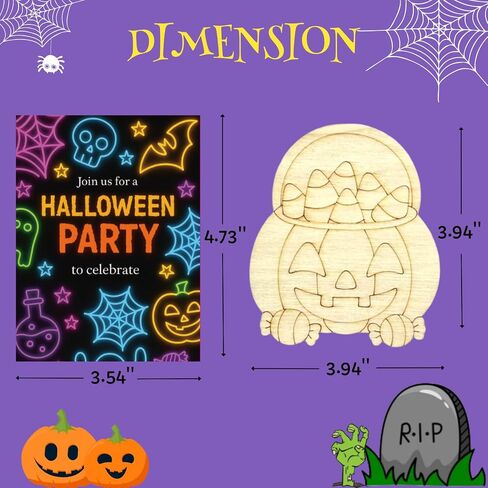 24 PCS Halloween Party Party Favors for Kids-DIY Halloween Crafts Painting Kit with Cards-Non Candy Trick أو Treat Phangs و Goys Charship and Goodie Bag Fillers for Ages 4-8 in Kuwait