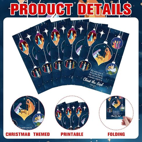 100 Pcs Christmas Church Bulletins Bulk 8.5" x 11" Paper Christmas Jesus Worship Bulletins Bible School Study Supplies, Jesus Christ Came into The World to Save Sinners in Saudi Arabia