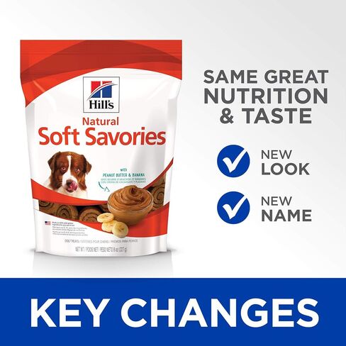 Hill's Natural Soft Savories, All Life Stages, Great Taste, Dog Treats, Peanut Butter & Banana, 8 oz Bag in Kuwait