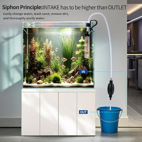7ft Aquarium Facuum Prainer ، مغير مياه خزان السمك ، Siphon مضخة يدوية in Saudi Arabia