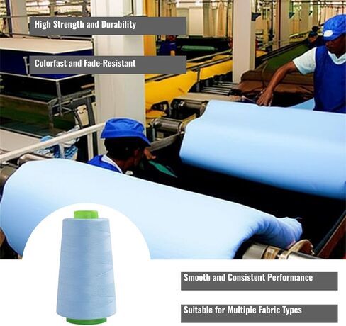 خيط Serger الصناعي للبوليستر للملابس والخياطة الزائدة - التخزين المؤقت 95G ، 8 ألوان نابضة بالحياة in Saudi Arabia