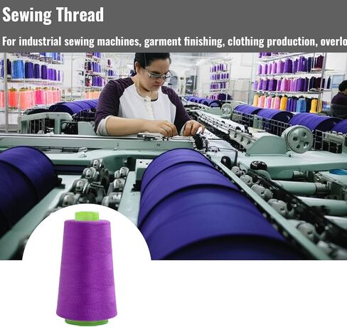 خيط Serger الصناعي للبوليستر لإنهاء الملابس ، الإفراط في خياطة وإنتاج الملابس - 95 جرام التخزين المؤقت in Kuwait