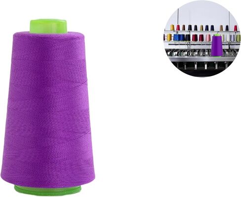 خيط Serger الصناعي للبوليستر لإنهاء الملابس ، الإفراط في خياطة وإنتاج الملابس - 95 جرام التخزين المؤقت in Kuwait