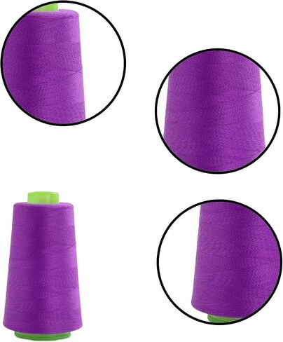 خيط Serger الصناعي للبوليستر لإنهاء الملابس ، الإفراط في خياطة وإنتاج الملابس - 95 جرام التخزين المؤقت in Kuwait