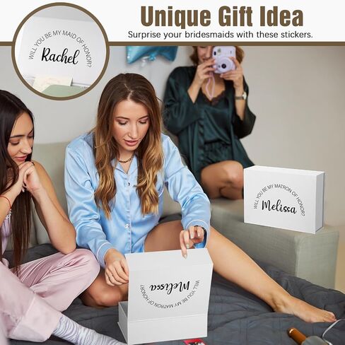 MotiMind 8 Pcs Will You Be My Bridesmaid Groomsman Sticker,Bridesmaid,Black | Personalized Name Decals For Proposal Box, Bridesmaid Groomsman , Waterproof Vinyl For Wedding Bachelorette Party in Saudi Arabia