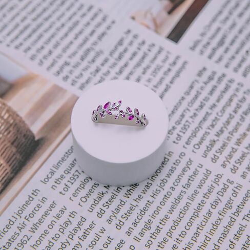 HNMZZPL Adjustable S925 Sterling Silver Ring for Women,Branch Leaves Band Stacking Finger Ring,Paved Cubic Zirconia Stone Stackable Open Ring in Kuwait