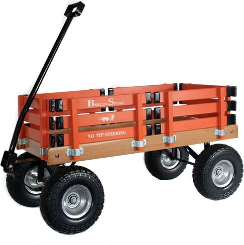 Berlin Flyer Sport Kid's Wagon - Model F410 - Amish Made in Ohio ، الولايات المتحدة الأمريكية - 10 "إطارات غير متمدة (أحمر) in Kuwait