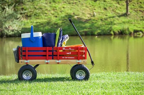 Berlin Flyer Sport Kid's Wagon - Model F410 - Amish Made in Ohio ، الولايات المتحدة الأمريكية - 10 "إطارات غير متمدة (أحمر) in Kuwait