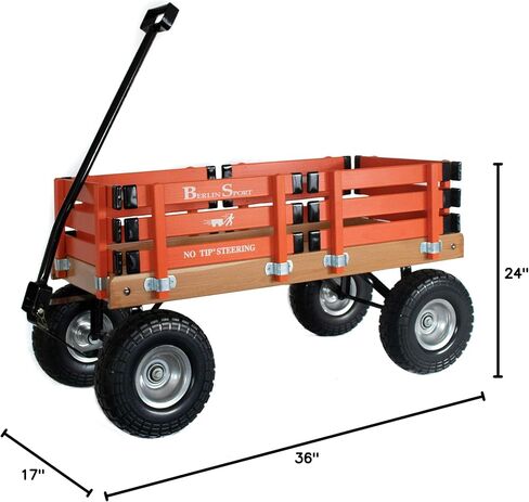 Berlin Flyer Sport Kid's Wagon - Model F410 - Amish Made in Ohio ، الولايات المتحدة الأمريكية - 10 "إطارات غير متمدة (أحمر) in Kuwait