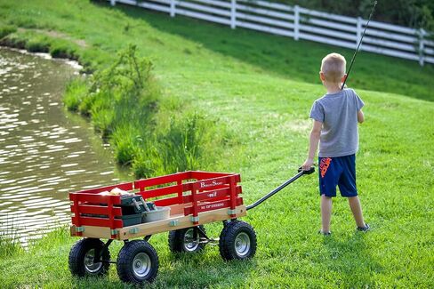 Berlin Flyer Sport Kid's Wagon - Model F410 - Amish Made in Ohio, USA - 10" No-Flat Tires (Red) in Kuwait