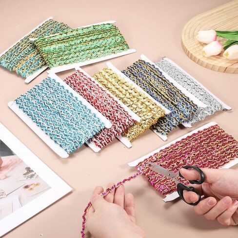MECCANIXITY 15 Yards Sewing Sequin Trim 0.4 Inch Sequin Braid Beaded Lace Trim Strip Paillette Ribbon for Crafts, Embellishments, DIY Sewing Costume Gold Lake Blue in Saudi Arabia