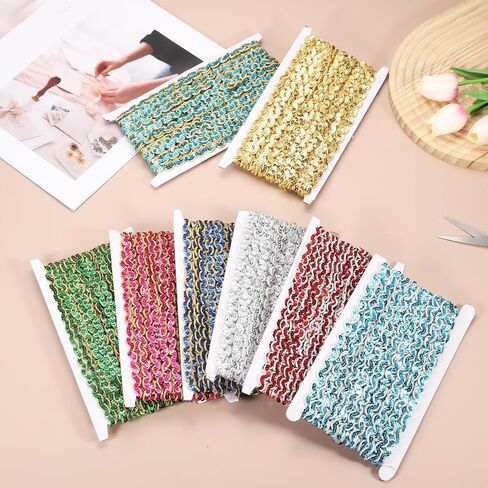 MECCANIXITY 15 Yards Sewing Sequin Trim 0.4 Inch Sequin Braid Beaded Lace Trim Strip Paillette Ribbon for Crafts, Embellishments, DIY Sewing Costume Gold Lake Blue in Saudi Arabia