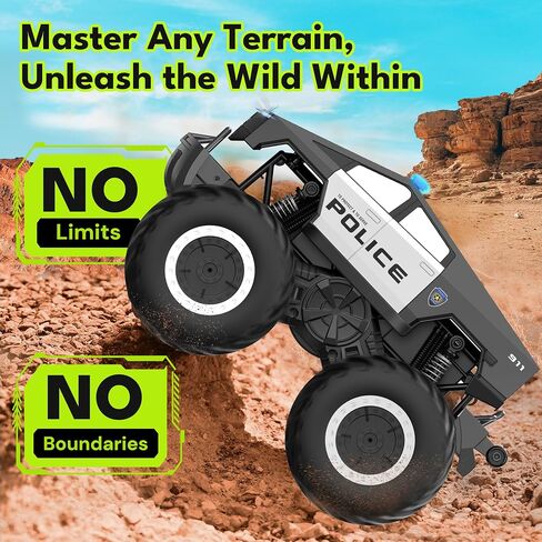 Gobang 1:16 برمائيات شرطة الإنترنت للسيارة وحش الشاحنة ألعاب الشاحنة عن بعد سيارة RC Cars 4WD جميع الشاحنات على الطرق الوعرة لمدة 6 7 8 9 10 11 in Saudi Arabia