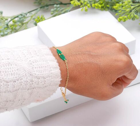BACELET BAR المزدوج المصنوع من العقيق الأحمر الفاخرة - سلسلة قابلة للتعديل من الذهب 7+1 بوصة مع حبات الأحجار الكريمة 2.2-2.5 ملم وكرات الفواصل الذهبية النحاسية - هدية مجوهرات حديثة للنساء للنساء in Saudi Arabia