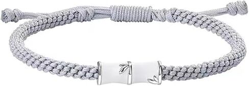 Lucky Bamboo Bracelet: Adjustable String Rope Braided Bracelet for Protection, Friendship, Men's Bracelet, Perfect Matching Couples, Best Friend Bracelet for Men Womens Brother sister (Black) in Saudi Arabia