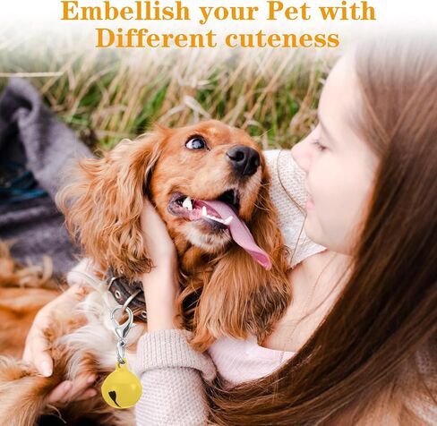 20PCS Pet Bells for Dog Cat Collar, Metal Round Cat Bell Collar with Clasps, Charm Pet Pendant Accessories Christmas Decoration Jingle Bell(Colourful) in Kuwait