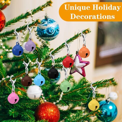 20PCS Pet Bells for Dog Cat Collar, Metal Round Cat Bell Collar with Clasps, Charm Pet Pendant Accessories Christmas Decoration Jingle Bell(Colourful) in Kuwait