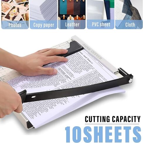 12 "قطع ورق المقصلة ، قاطع الورق لـ Cardstock الثقيلة 12 بوصة ، مقطعة بشكل نظيف وبسرعة ، طول 12 بوصة ، 10 ورقة. A4 in Kuwait