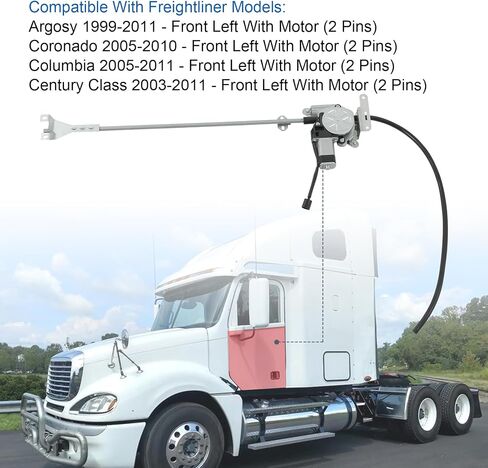 Power Window Regulator with Motor Compatible with Freightliner Argosy 1999-2011 Century Class 2003-2011 Columbia Coronado 2005-2010 Front Right Passenger Side in Saudi Arabia