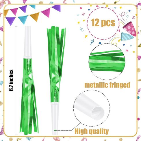 12 Pcs Colorful Glitter Noise Makers Metallic Fringed in Saudi Arabia