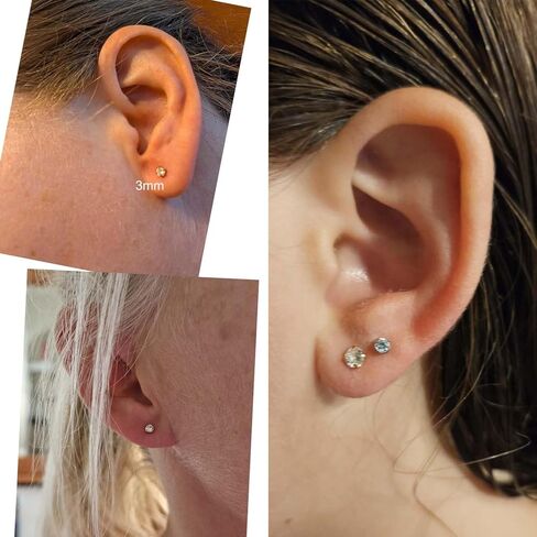 أقراط مسطحة الذهب ذات الذهب الذهب المسطح للنساء - 3 أزواج تشيك توليفلي؟ in Kuwait