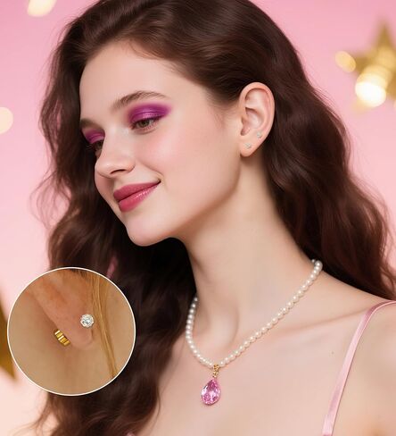 4pairs أقراط في الظهر المسطحة للفتيات النساء نقص الصلب الجراحي الصلب in Kuwait