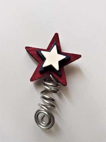 Red White and Blue Mini Tree Topper Star for Small Christmas Tree, USA Patriotic 4th of July Decorations in Saudi Arabia