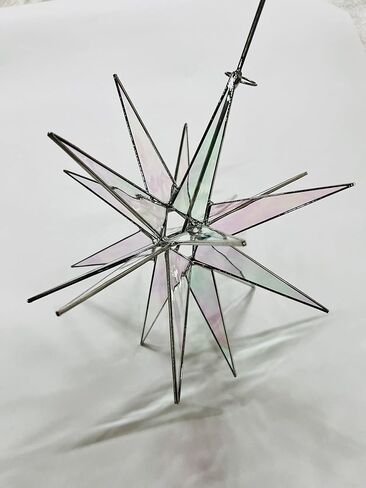 Moravian Star Tree Topper Glass Close Christmas 18 Point Bethlehem Star 8 " in Saudi Arabia