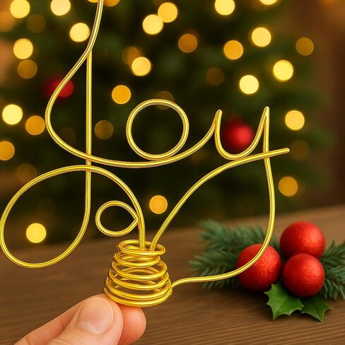 Joy Wire Word Tree Topper For Modern Christmas Decorating Home or Office in Lots of Colors in Saudi Arabia