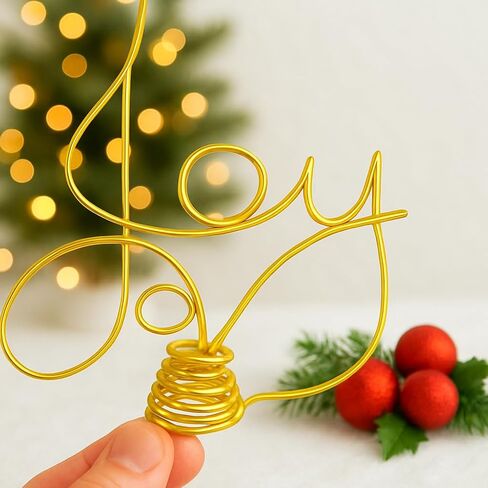 Joy Wire Word Tree Topper For Modern Christmas Decorating Home or Office in Lots of Colors in Saudi Arabia