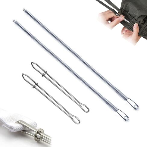 4 Pcs Drawstring Threader Tool, Stainless Steel Long Loop Turner Sewing Tools and Short Rope Threading Clips, Bodkin Sewing Tools for Easily Threading Hoodies, Jackets and Pants Ropes in Saudi Arabia