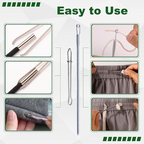 4 Pcs Drawstring Threader Tool, Stainless Steel Long Loop Turner Sewing Tools and Short Rope Threading Clips, Bodkin Sewing Tools for Easily Threading Hoodies, Jackets and Pants Ropes in Saudi Arabia