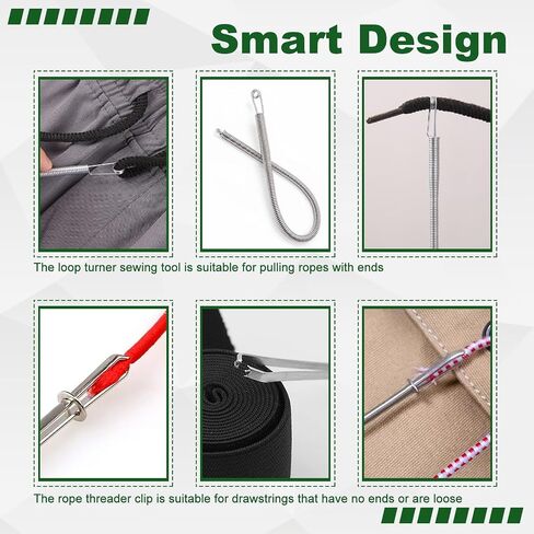 4 Pcs Drawstring Threader Tool, Stainless Steel Long Loop Turner Sewing Tools and Short Rope Threading Clips, Bodkin Sewing Tools for Easily Threading Hoodies, Jackets and Pants Ropes in Saudi Arabia